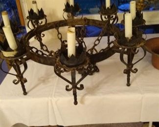 Gothic antique wrought iron chandelier