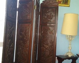 carved screen room divider 
