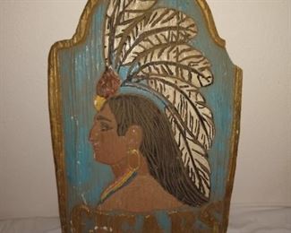 antique chalkware cigar sign