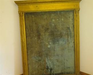 Large New York Theater Marquee Gilt Wood and Blue Velvet