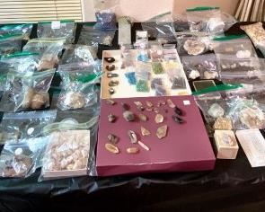 collection of identified local mineral specimens