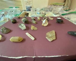 collection of identified local mineral specimens