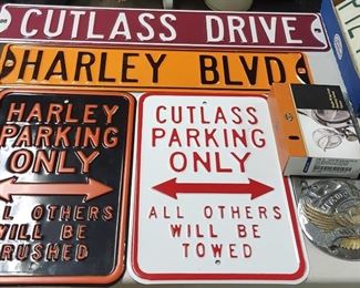 Oldsmobile / Harley Davidson Signs