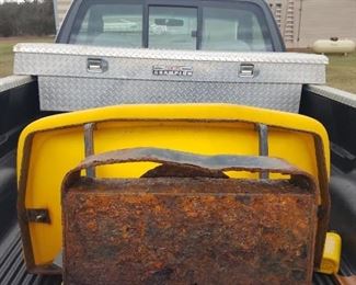 2003 Ford F150 4x4 Truck with V Boss plow, and Snow Ex Spreader , also has a stainless steal Delta Champion Tool Box, new battery. One owner. Mileage&nbsp;92140.6
