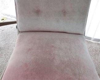 vintage chair with ottoman. Difficult to get a good picture, but, would look darling in the right room