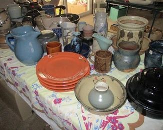 hand thrown pottery, many nice pieces