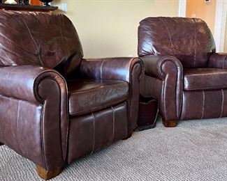 Leather Recliners with hidden handles….Sold separate 