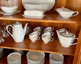 Noritake China for 12 plus servers large set soft floral trim