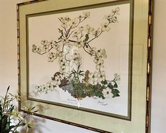 Signed Print “Dogweed and Violets” by Maryrose Wampler 1974 