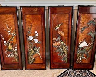 Asian Wood Bird panels