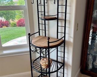 Narrow Bakers/Wine Rack Iron/wood