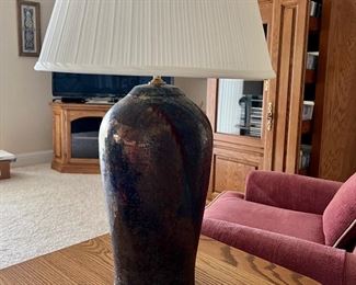 Raku Pottery Lamp