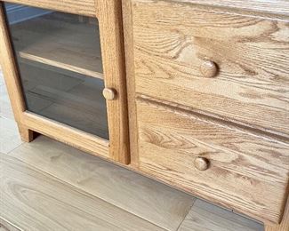 Oak TV Base Cabinet