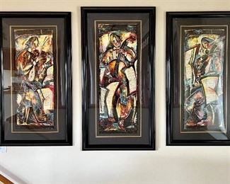 Large Serigraphs by TYKA Poland Artist Set of 3  (will add size)