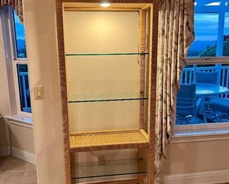Lighted Etagere w/thick glass shelves