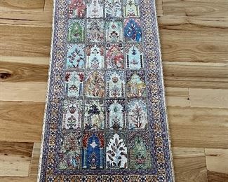 Turkish Hand Woven SIlK Rug with paperwork ….purchased at 1,850 small size