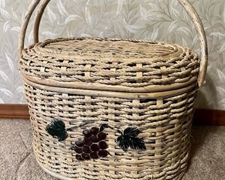Vintage Wicker Basket heavy 