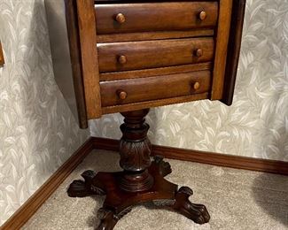 Antique American Empire Side Table Drop Leaf