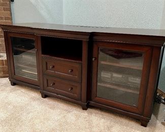 Media Cabinet for large Flatscreen measures 71” wide x 30” high
