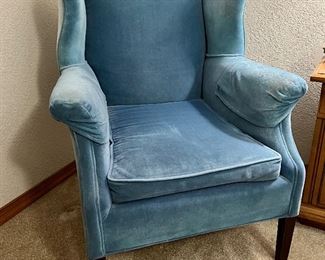 Small Size Blue Wingback Chair