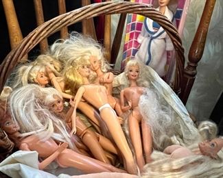 Hot Mess of Barbies …played with except (1)