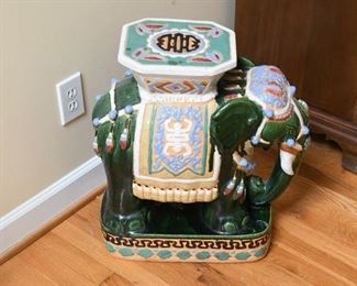 Hollywood Regency Ceramic Elephant Plant Stands