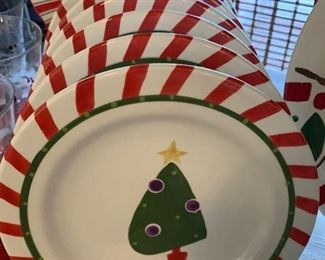 Pier 1 Candy Cane Edge Plates