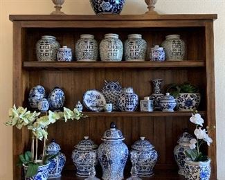 Blue and White Pottery, Stunning Hutch