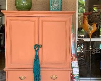 Armoire, Pottery Lamp, Lantern, New Area Rug