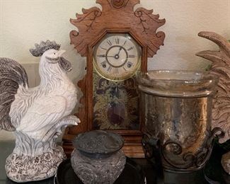 Assorted Chickens, Roosters, Mercury Glass