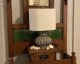 Vintage/Antique Hall Tree w Tile Accent