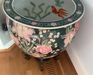 Ceramic Oriental Pot and Stand $ 48.00