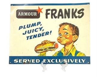 Lot 047
Vintage 'Armour Franks' Tin Advertising Sign
