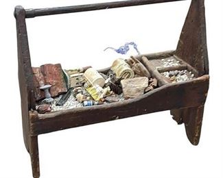 Lot 050g
Antique Tool Keeper with Found Objects