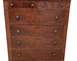 Lot 055m
Vintage Flame Mahogany Tall Chest of Drawers