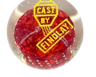 Lot 056
Millville Glass 'Findlay' Advertising Art Glass Paperweight