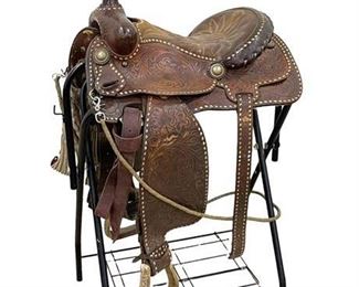Lot 060m
Vintage Billy Joe Rogers Hand Tooled Western Saddle