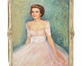 Lot 082
Vintage Socialite Female Oil Portrait Framed