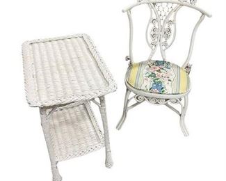 Lot 100a
Vintage Wicker Occasional Chair & Table
