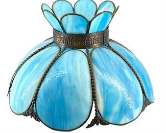 Lot 126
Vintage Blue Glass Slag Lamp Shade