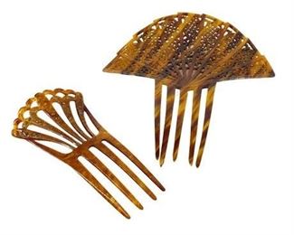 Lot 144
Art Deco Celluloid Hair Comb Duo