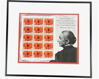Lot 214
Georgia O'Keefe Framed Collector Stamp Sheet