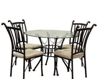 Lot 230
Contemporary Glass Top Dining Table and Chairs