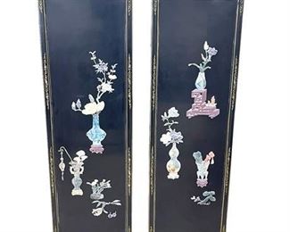 Lot 230a
Vintage Chinese Lacquer & Hardstone Decorative Panels