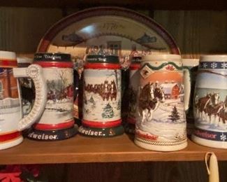 Budweiser and Miller Steins