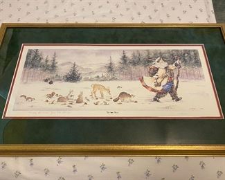 L. Kotila Signed and Numbered "Christmas Dinner" Print