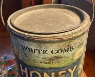 Old Paper Label White Comb Honey Can North Carolina