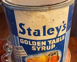 Old Paper Label Staley's Table Syrup Can