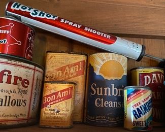 Several Old Advertising Cans