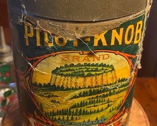 Early Paper Label Pilot Knob Coffee Can